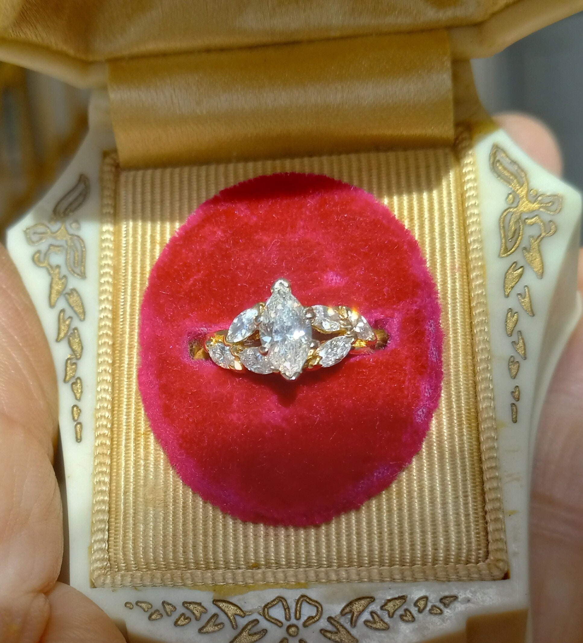 Vintage 1.67 Tw Marquise Diamond Engagement Ring in 14k Yellow - Etsy