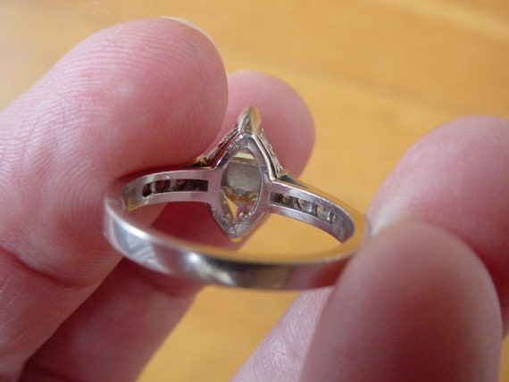 Art Deco Platinum Diamond Engagement Ring - image 9
