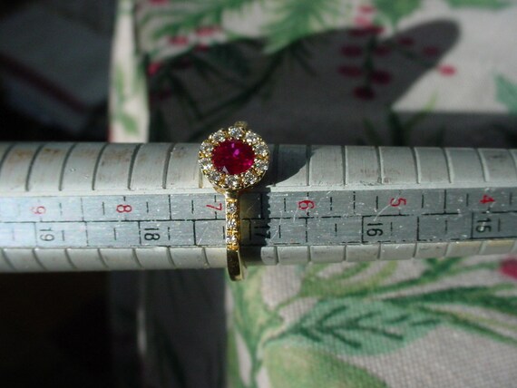 Spark GIA Burmese Ruby and Diamond Ring 18K Yello… - image 6