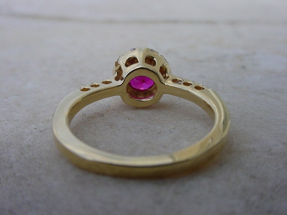 Spark GIA Burmese Ruby and Diamond Ring 18K Yello… - image 9
