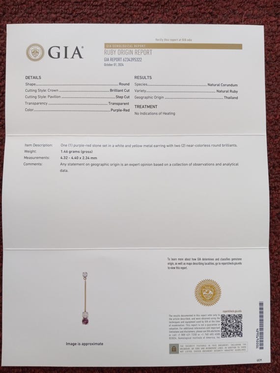 GIA No Heat Ruby and Diamond Dangle Earrings in 1… - image 8