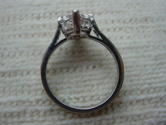 Art Deco Platinum Diamond Engagement Ring - image 7