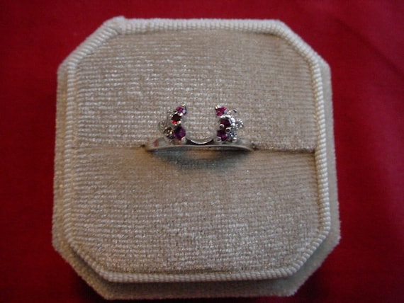 Platinum Diamond and Ruby Ring Wrap A Jaffe - image 2