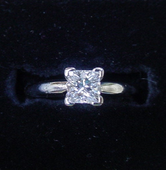 Platinum 1/2 Carat Princess Diamond Ring