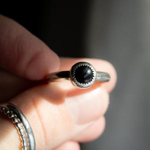 Black Onyx Ring | Sterling Silver Ring | Black Onyx Double Banded Ring