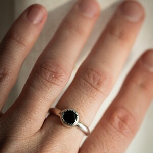 Black Onyx Ring | Sterling Silver Ring | Black Onyx Double Banded Ring