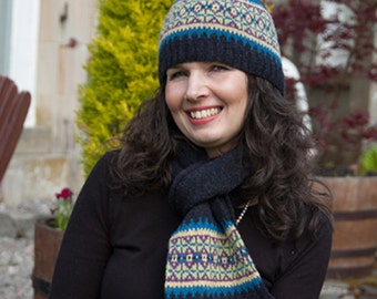 Fair Isle Scarf, Lambswool Scarf, Knitting Pattern, Knitted Scarf Pattern, Instant Download pdf
