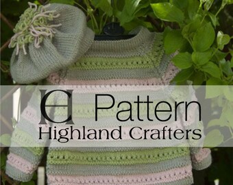 Rayed Jumper and Beret, Childs Jumper, Childs Beret, Knitting Pattern, Instant Download pdf