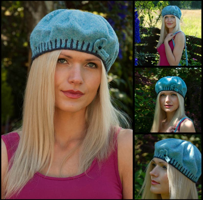 Ladies Beret French Style Beret Lambswool Beret Knitting Etsy UK