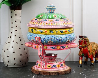 Hand Painted Chafing Dish Buffet Set with Burner, Chafer With TLight Candle Burner