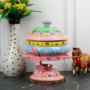 Hand Painted Chafing Dish Buffet Set with Burner, Chafer With TLight Candle Burner