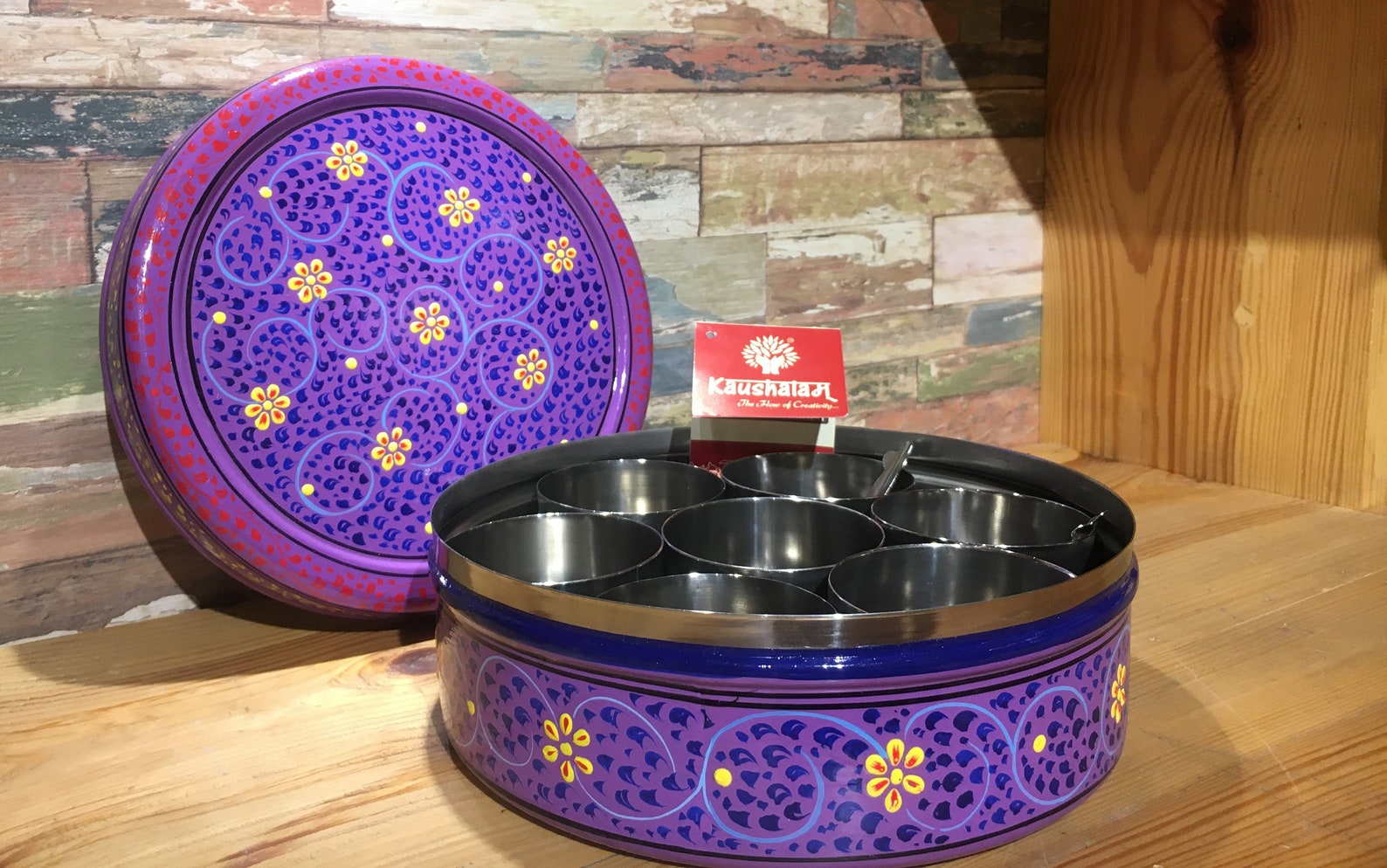 Kaushalam Hand Painted Spice Box Masala Box/spice Etsy