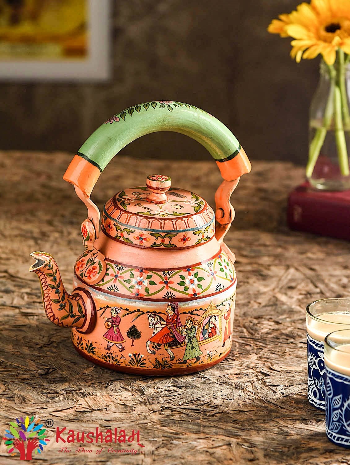 Hand Painted Tea Kettle : Pink City, Festive Gift, Gift for Her, Spring Tea  Pot, Induction Tea Kettle, Mother's Day Gift 