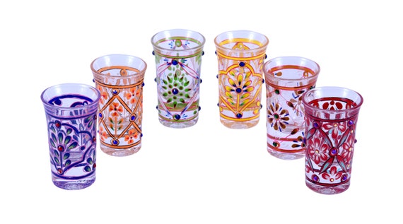 Hand Painted Shot Glasses Set: Floral Liqueur Glass (15 ml)