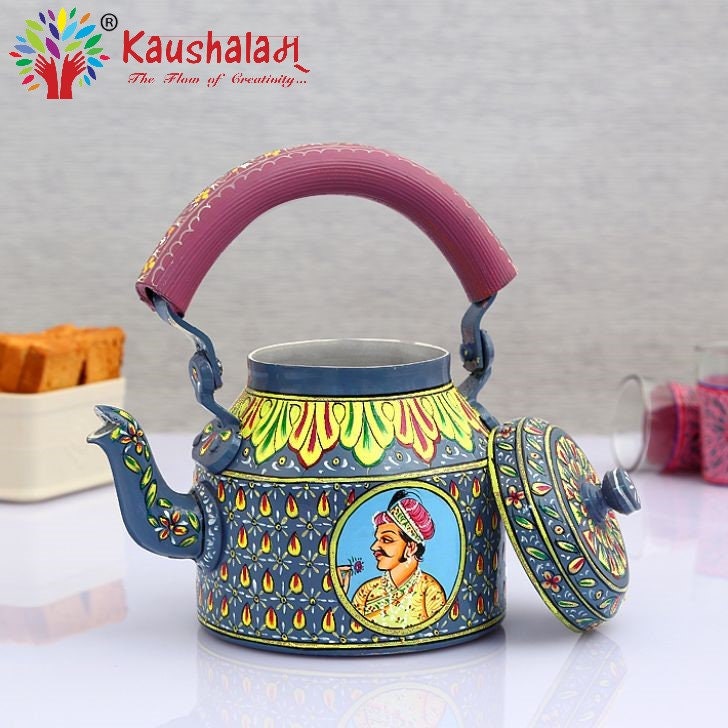 KAUSHALAM SMALL TEA KETTLE - KING & QUEEN, Handmade By Mrinalika Jain