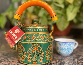 Electric Tea Kettle Hot Water Kettle for Tea and Coffee, Kaushalam Hand  Painted Kashmiri Art Kettles, Fathers Day Gift for Art Tea Lovers, 