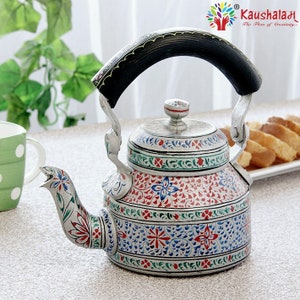 Handbemalter Teekessel: Mughal Art Teekanne (1000 ml)