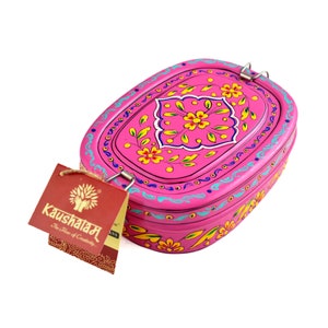 Hand Painted Lunch Box , Bento Box for carrying food to school, Office or picnic, small Tiffin