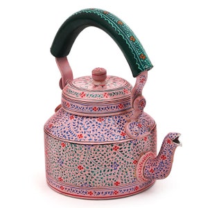 Hand Painted Tea Kettle : Pink City, Festive Gift, Gift for Her, Spring Tea Pot, Induction Tea Kettle, Mother's Day Gift image 4