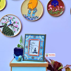 Hand Painted Mango Wood Picture Frame: Indian Floral Art