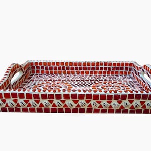 Mosaic Serving Tray: Indian Handmade Coffee Table Centerpiece
