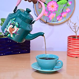 Bouilloire à thé à induction peinte à la main - Cadeau de Noël artistique