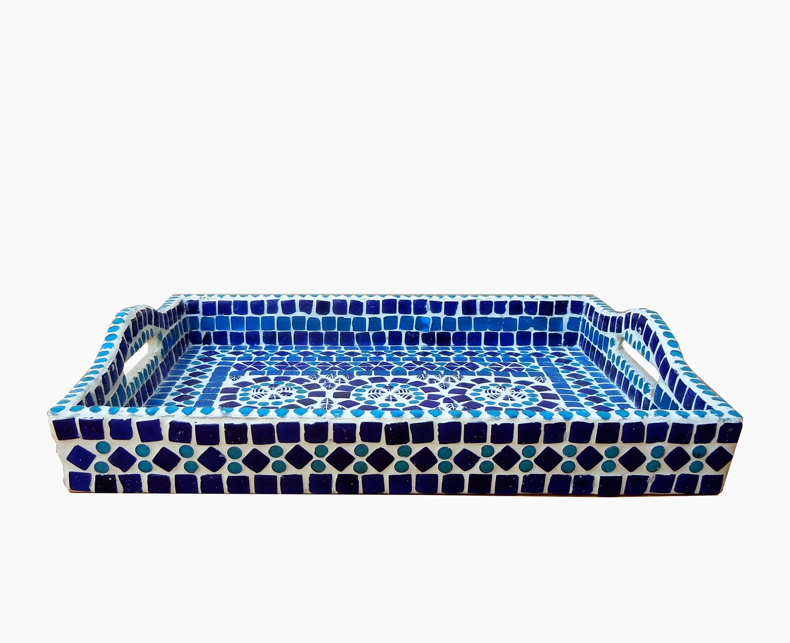 Mosaic Serving Tray Indian Handmade Coffee Table Tray Food Etsy