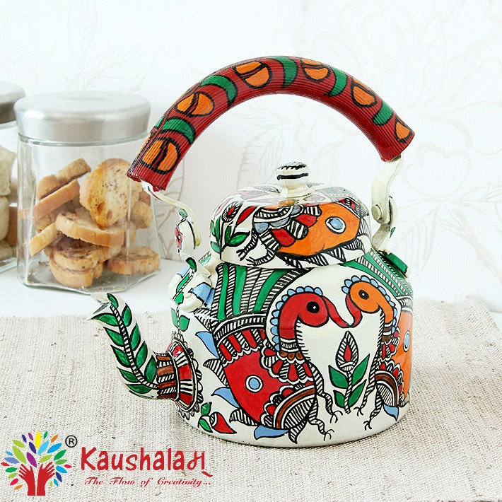 Kaushalam Hand Painted Tea Kettle Meraki Traditional Hand Painted