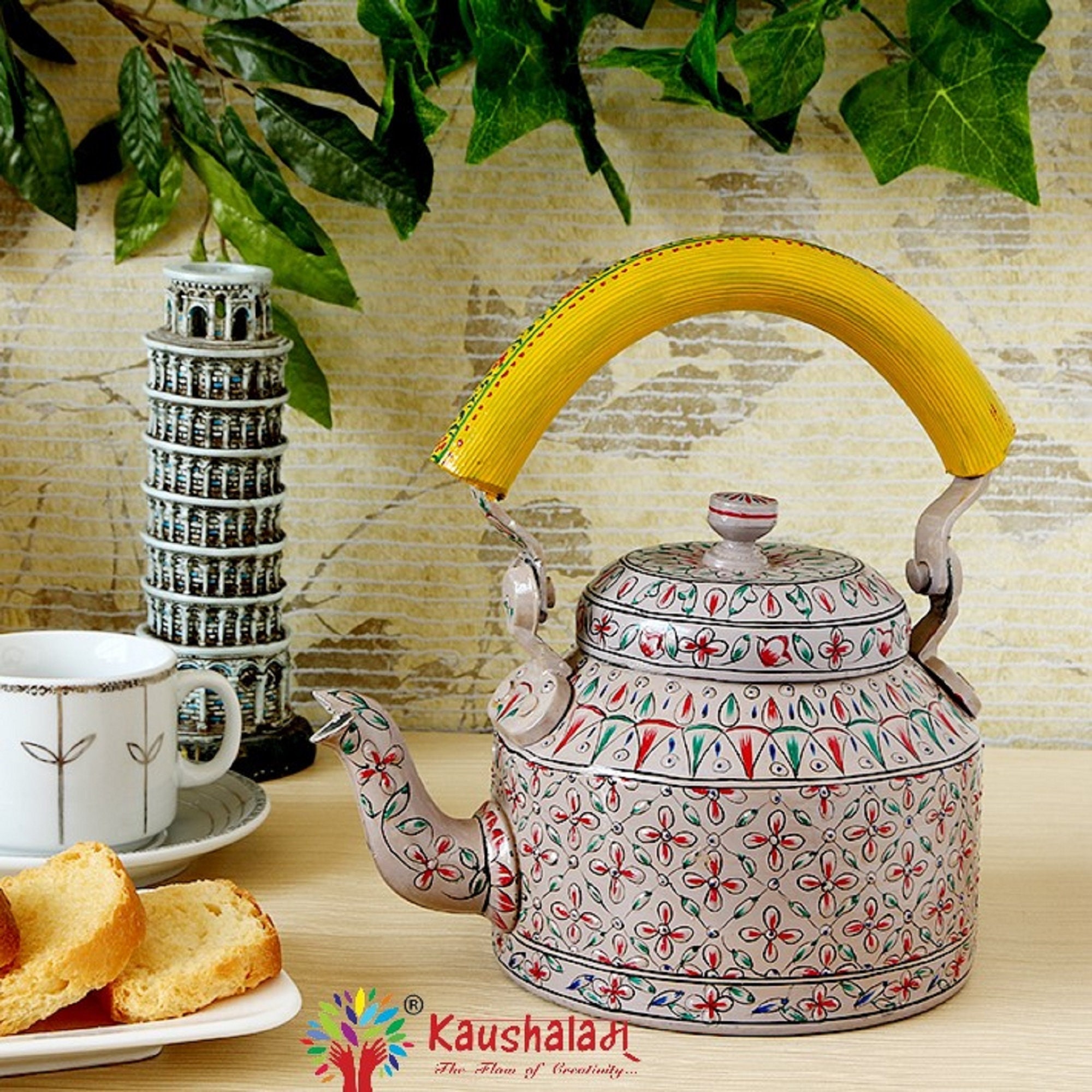 Electric Tea Kettle Hot Water Kettle for Tea and Coffee, Kaushalam Hand  Painted Kashmiri Art Kettles, Fathers Day Gift for Art Tea Lovers, 