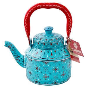 Théière à induction en acier inoxydable peinte à la main Kaushalam - "Vibrent", cadeau pour petite amie, maman, décoration d'intérieur, cadeau de Noël