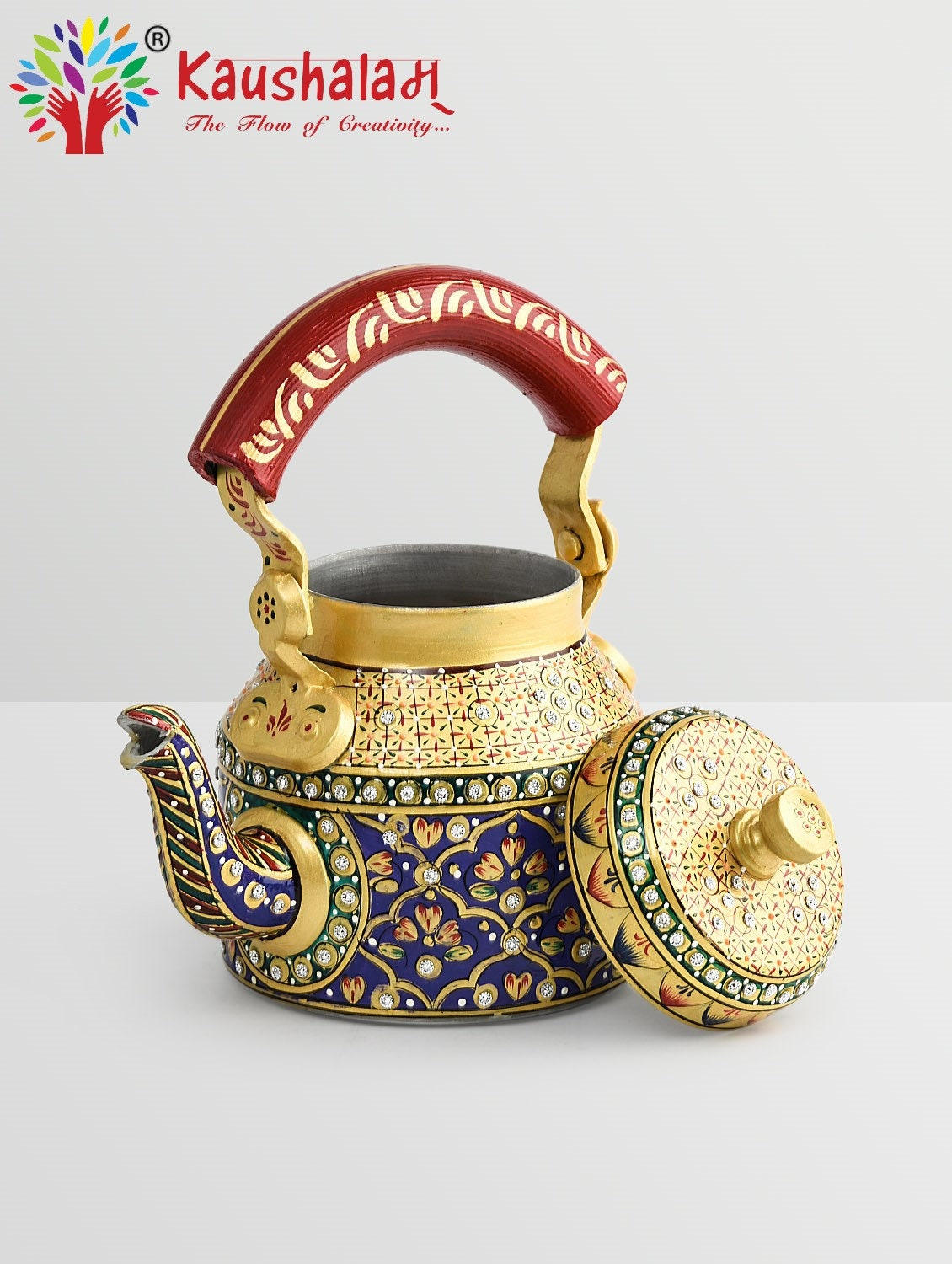 Electric Tea Kettle Hot Water Kettle for Tea and Coffee, Kaushalam Hand  Painted Kashmiri Art Kettles, Fathers Day Gift for Art Tea Lovers, 