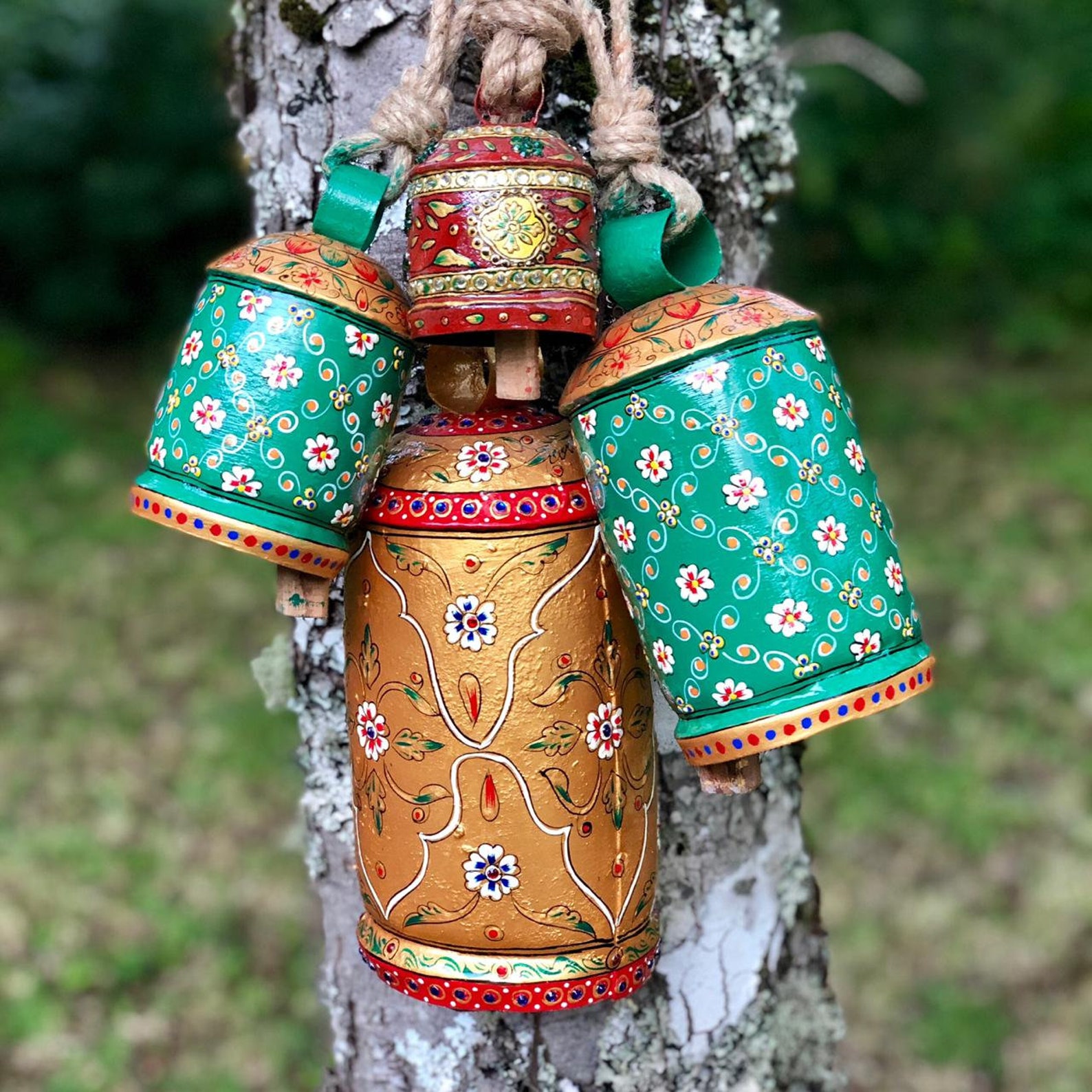 Kaushalam Hand Painted Cow Bells Hanging Bells Set of 4 Etsy