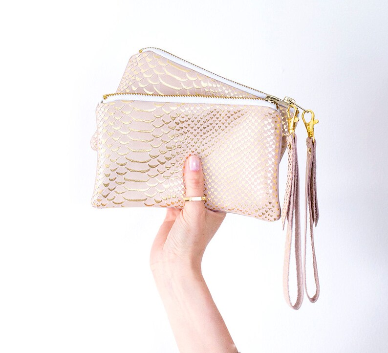 rose gold wedding bag