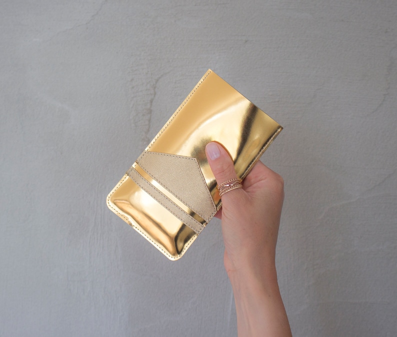 Silver Shiny iPhone Bag Gold iPhone 7 Sleeve Copper Smartphone Pouch Geometric iPhone 8 Sleeve Holographic iPhone 6 Sleeve