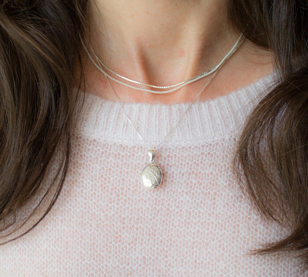 Sterling Silver Decorative Oval Locket - Complimentary Engraving
