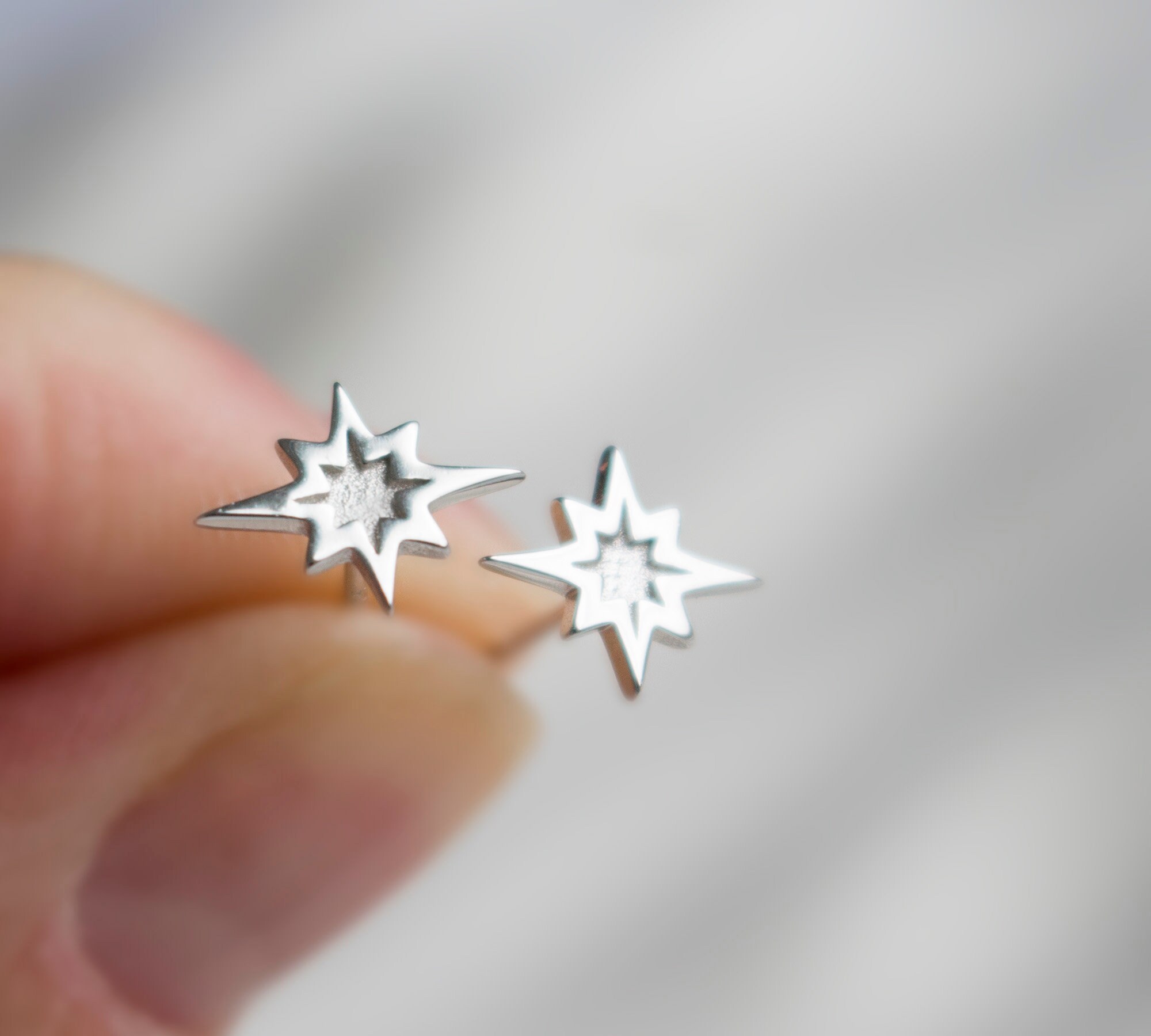 ★早期完売★STONEHENgE★Polaris Silver One Touch Earrings Silver Northern Star Stud Earrings, EAR STUDS Northern Stars