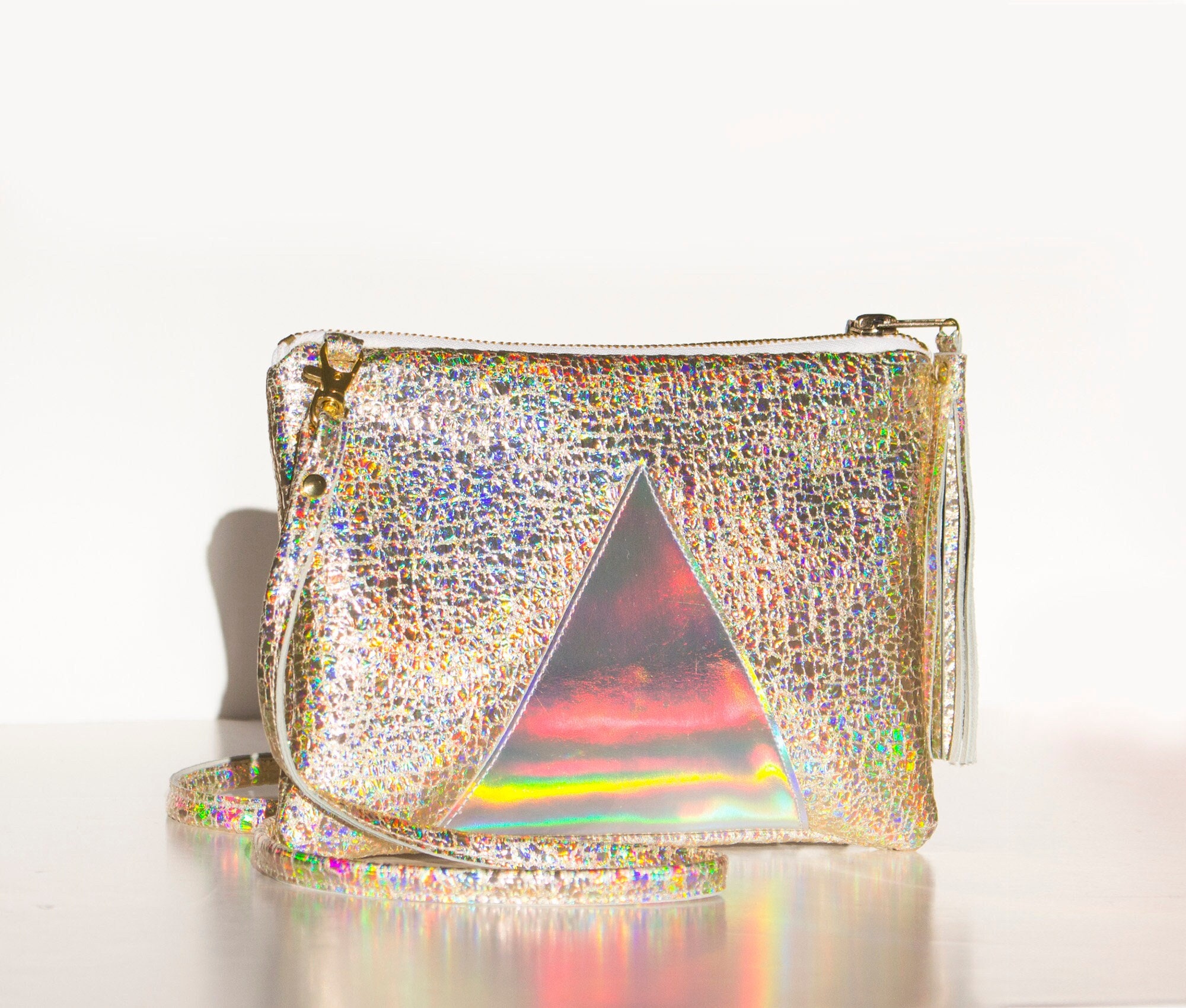 Mini Square Bag Quilted Holographic Flap Chain Strap