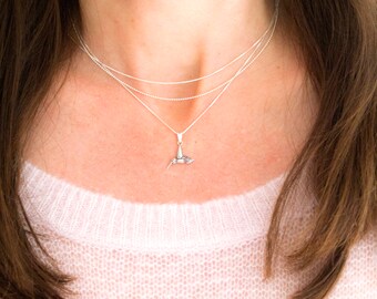 Collana Girocollo Con Ciondolo Uccellino E Cristalli - Design Boho Vintage In Argento, Lega Di Qualità