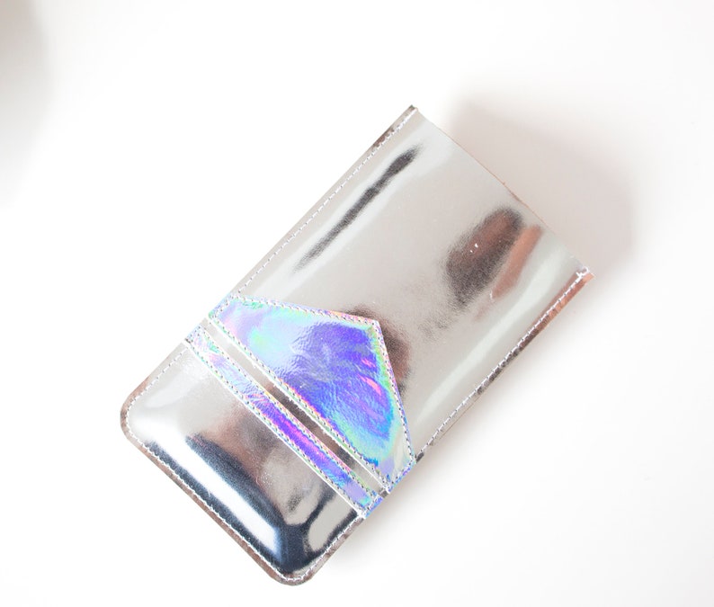 Silver Shiny iPhone Bag Gold iPhone 7 Sleeve Copper Smartphone Pouch Geometric iPhone 8 Sleeve Holographic iPhone 6 Sleeve