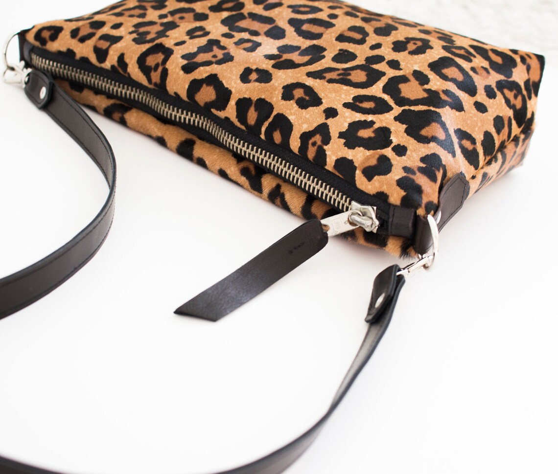Leopard Calf Hair Bag Leopard Leather Shoulder Bag LEO Etsy