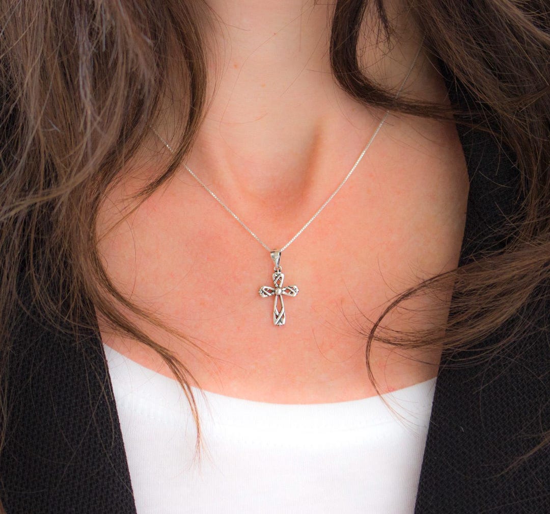 925 Celtic Cross Sterling Silver Pendant Necklace, Dainty 925 Silver ...