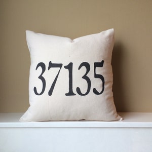 Custom Zip Code - Personalized to Your Area - Natural Canvas Pillow
