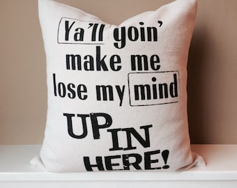 Funny Music Quote Pillow – Natural Canvas, Playroom Decor