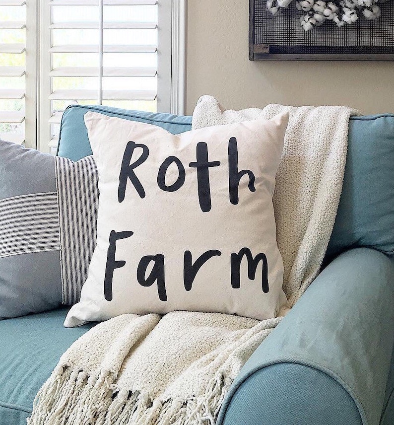 Custom Farm Pillow Personalized Add Your Own Words Etsy
