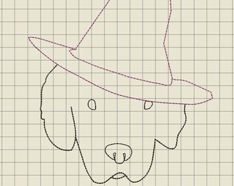 Patrón de bordado de máquina de perro, múltiples archivos, Terranova, estacional, otoño, otoño, halloween