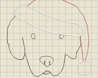 Patrón de bordado de máquina para perros, múltiples tipos de archivos, Terranova, estacional, invierno, Navidad