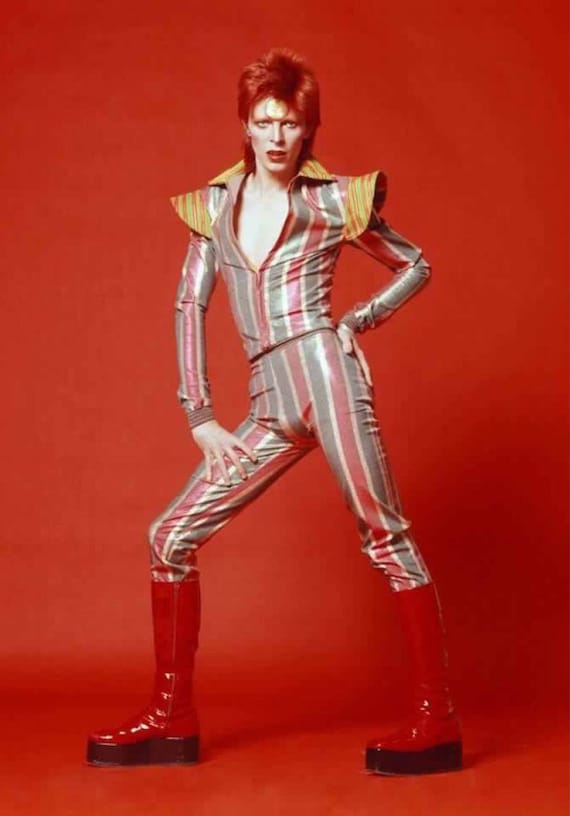 Made to Order, David Bowie Ziggy Stardust Inspired One Shoulder-one Leg  Bodysuit Costume High Quality Knit Costume/cosplay Leotard 