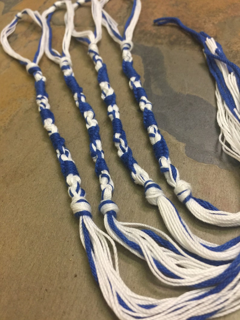 Tzitzit Quasten Set - 4 Traditionelle Gebetsfransen Mit Clips