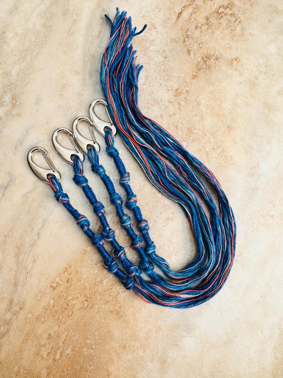 Tzitzits with clips Blues, orange and tan