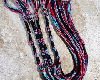 Tzitzits, 4 st Röda, Blågrön, Svarta